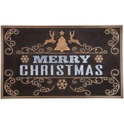 Northlight Gold & Silver Reindeer Merry Christmas Doormat 16 Northlight Gold & Silver Reindeer Merry Christmas Doormat -Northlight D716664S 11