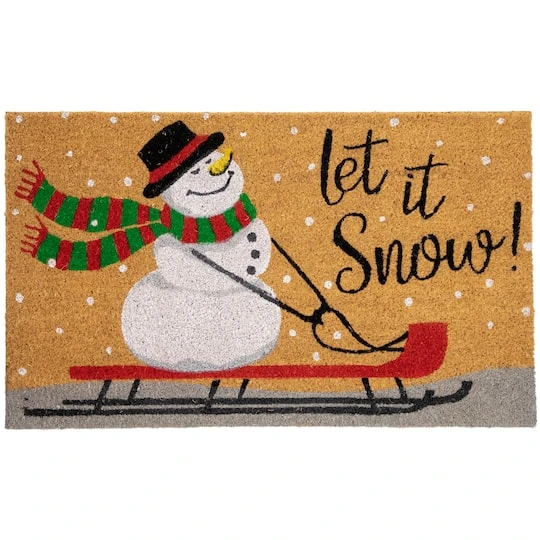 Northlight 30" Let It Snow Natural Coir Rectangular Christmas Doormat 3 Northlight 30" Let It Snow Natural Coir Rectangular Christmas Doormat