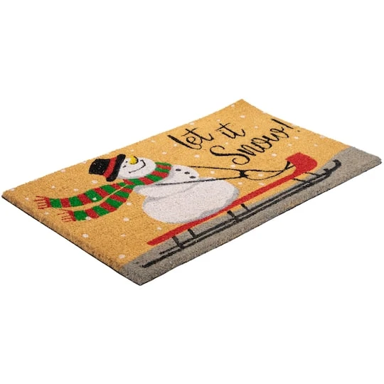 Northlight 30" Let It Snow Natural Coir Rectangular Christmas Doormat 7 Northlight 30" Let It Snow Natural Coir Rectangular Christmas Doormat - Image 5