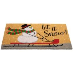 Northlight 30" Let It Snow Natural Coir Rectangular Christmas Doormat 15 Northlight 30" Let It Snow Natural Coir Rectangular Christmas Doormat -Northlight D716711S 6