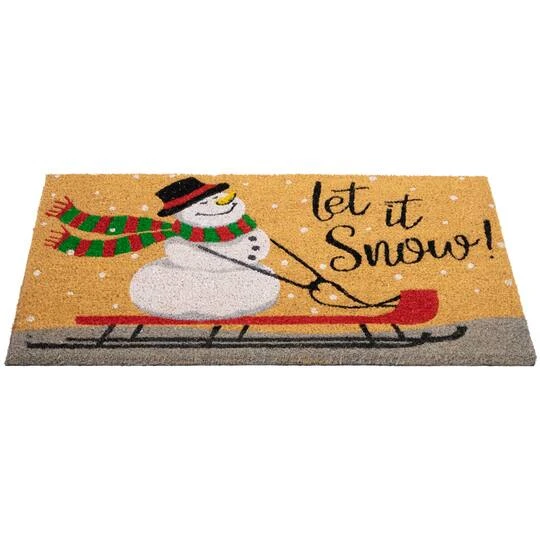 Northlight 30" Let It Snow Natural Coir Rectangular Christmas Doormat 9 Northlight 30" Let It Snow Natural Coir Rectangular Christmas Doormat - Image 7