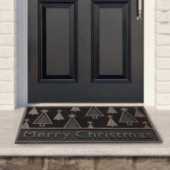 Northlight 30" Black & Gold Merry Christmas Doormat -Northlight D716723S 2