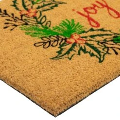 Northlight 30" Joy Wreath Natural Coir Christmas Doormat 14 Northlight 30" Joy Wreath Natural Coir Christmas Doormat -Northlight D716725S 5