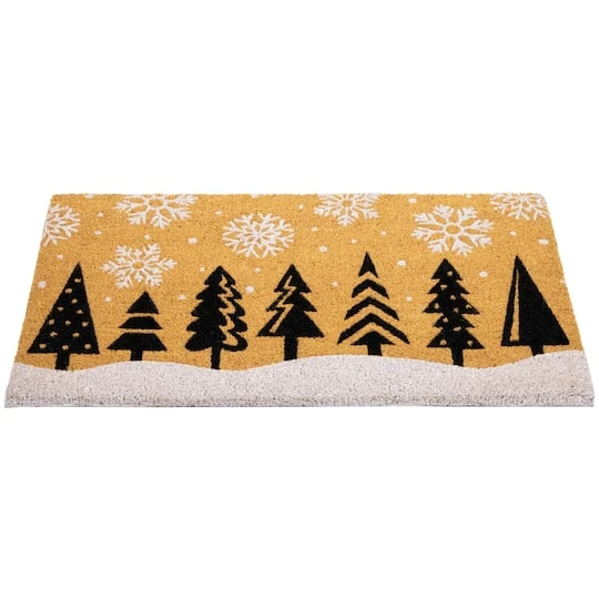 Northlight 30" Natural Coir Trees & Snowflakes Christmas Doormat 9 Northlight 30" Natural Coir Trees & Snowflakes Christmas Doormat - Image 7