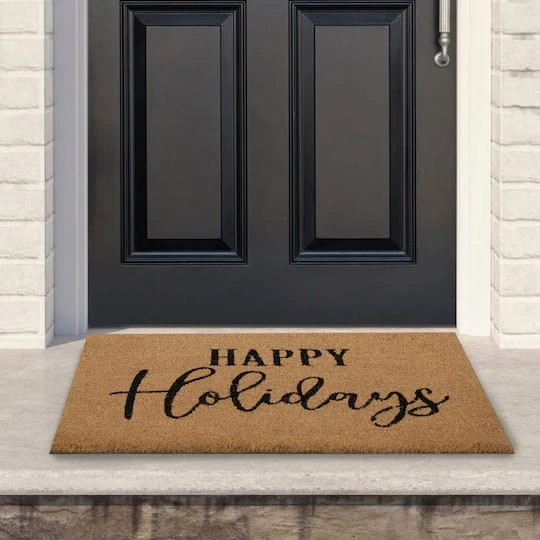 Northlight 30" Happy Holidays Natural Coir Christmas Doormat 5 Northlight 30" Happy Holidays Natural Coir Christmas Doormat - Image 3
