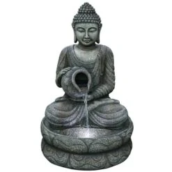 Northlight 32" Buddha In Sukhasana Pose Outdoor Garden Water Fountain -Northlight D716936S 1 1