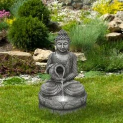 Northlight 32" Buddha In Sukhasana Pose Outdoor Garden Water Fountain -Northlight D716936S 2