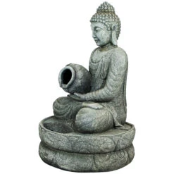 Northlight 32" Buddha In Sukhasana Pose Outdoor Garden Water Fountain -Northlight D716936S 5