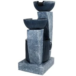 Northlight 32" Lighted Blue Modern Tiered Outdoor Garden Water Fountain -Northlight D716941S 4
