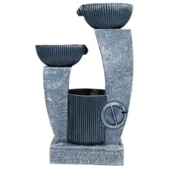 Northlight 32" Lighted Blue Modern Tiered Outdoor Garden Water Fountain -Northlight D716941S 6