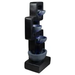 Northlight 32" Black & Gray 4-tier Modern Outdoor Garden Water Fountain -Northlight D716942S 4