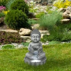 Northlight 22" Buddha In Sukhasana Pose Outdoor Garden Water Fountain -Northlight D716943S 2