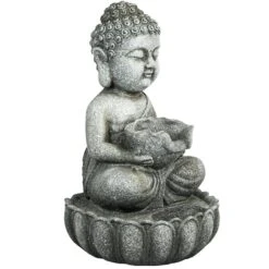 Northlight 22" Buddha In Sukhasana Pose Outdoor Garden Water Fountain -Northlight D716943S 4