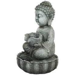 Northlight 22" Buddha In Sukhasana Pose Outdoor Garden Water Fountain -Northlight D716943S 5