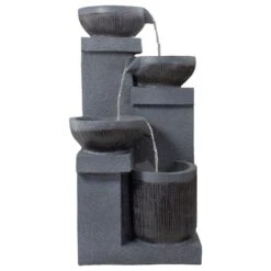 Northlight 23" LED Cascading 4-Tier Bowl Outdoor Water Fountain -Northlight D716944S 1 1
