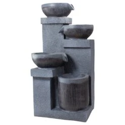 Northlight 23" LED Cascading 4-Tier Bowl Outdoor Water Fountain -Northlight D716944S 3