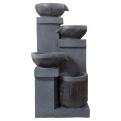 Northlight 23" LED Cascading 4-Tier Bowl Outdoor Water Fountain -Northlight D716944S 4