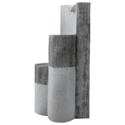 Northlight 24" Gray Speckled Modern Style 3-Tier Rainfall Outdoor Water Fountain -Northlight D716947S 5