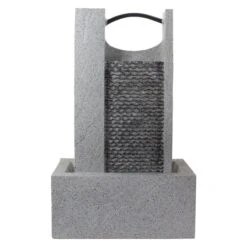 Northlight 23" Gray Modern Style Rainfall Outdoor Water Fountain 13 Northlight 23" Gray Modern Style Rainfall Outdoor Water Fountain -Northlight D716948S 4