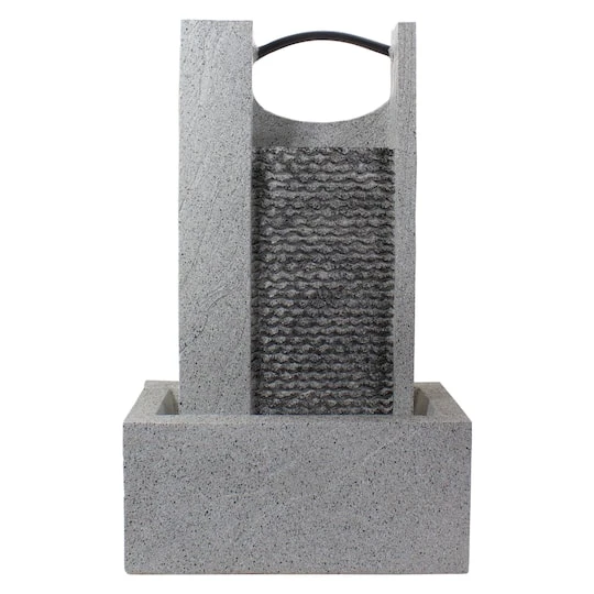 Northlight 23" Gray Modern Style Rainfall Outdoor Water Fountain 7 Northlight 23" Gray Modern Style Rainfall Outdoor Water Fountain - Image 5