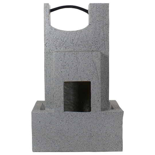 Northlight 23" Gray Modern Style Rainfall Outdoor Water Fountain 9 Northlight 23" Gray Modern Style Rainfall Outdoor Water Fountain - Image 7