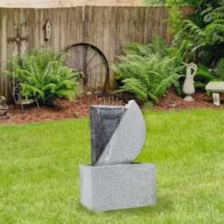 Northlight 20" Gray Modern Style Rainfall Outdoor Water Fountain -Northlight D716949S 2
