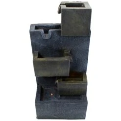 Northlight 19" Gray LED Lighted 5-Tier Rainfall Outdoor Water Fountain -Northlight D716951S 5