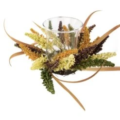 Northlight 18" Autumn Harvest Pillar Candle Holder With Artificial Fall Foliage -Northlight D736613S 3