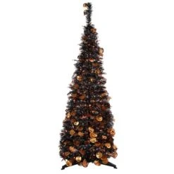 Northlight 4ft. Fall Harvest Pop Up Artificial Thanksgiving Tree With Pumpkins, Orange Lights