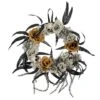 Northlight 14" Unlit Skulls With Orange & Gray Roses Halloween Wreath 2 Northlight 14" Unlit Skulls With Orange & Gray Roses Halloween Wreath -Northlight D736616S 1