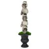 Northlight 16" Skull Tower Topiary In Urn Halloween Decoration