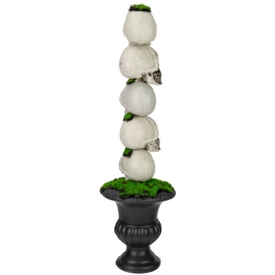 Northlight 16" Skull Tower Topiary In Urn Halloween Decoration 6 Northlight 16" Skull Tower Topiary In Urn Halloween Decoration - Image 4