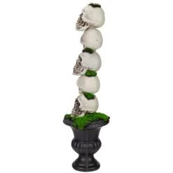 Northlight 16" Skull Tower Topiary In Urn Halloween Decoration 12 Northlight 16" Skull Tower Topiary In Urn Halloween Decoration -Northlight D736618S 4