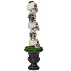 Northlight 16" Skull Tower Topiary In Urn Halloween Decoration 13 Northlight 16" Skull Tower Topiary In Urn Halloween Decoration -Northlight D736618S 5
