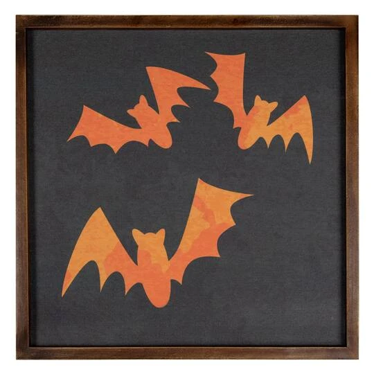 Northlight Orange Bat Silhouettes Framed Halloween Wall Décor 3 Northlight Orange Bat Silhouettes Framed Halloween Wall Décor