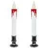 Northlight 9" Pre-Lit LED White & Red Halloween Candles, 2ct.