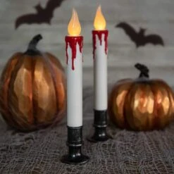 Northlight 9" Pre-Lit LED White & Red Halloween Candles, 2ct. 11 Northlight 9" Pre-Lit LED White & Red Halloween Candles, 2ct. -Northlight D736639S 2