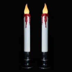 Northlight 9" Pre-Lit LED White & Red Halloween Candles, 2ct. 12 Northlight 9" Pre-Lit LED White & Red Halloween Candles, 2ct. -Northlight D736639S 3