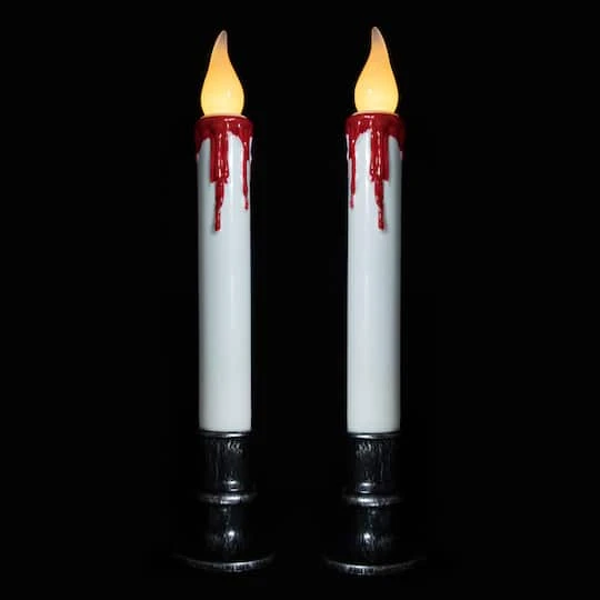 Northlight 9" Pre-Lit LED White & Red Halloween Candles, 2ct. 6 Northlight 9" Pre-Lit LED White & Red Halloween Candles, 2ct. - Image 4