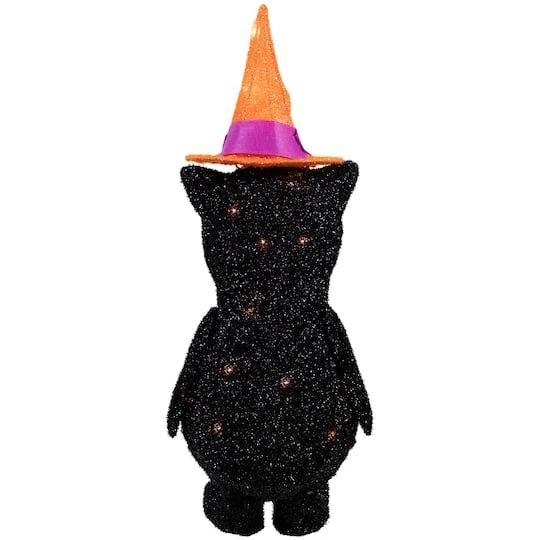 Northlight 24" Lighted Black Cat In Witch's Hat Outdoor Halloween Decoration 9 Northlight 24" Lighted Black Cat In Witch's Hat Outdoor Halloween Decoration - Image 7