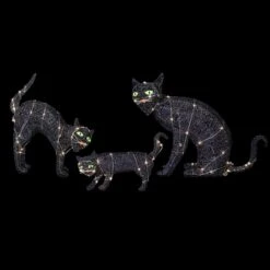 Northlight 28" LED Lighted Black Cat Family Outdoor Halloween Decoration -Northlight D736652S 3