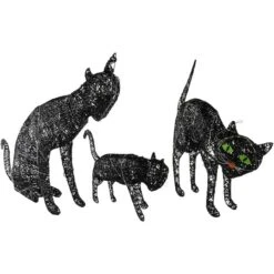Northlight 28" LED Lighted Black Cat Family Outdoor Halloween Decoration -Northlight D736652S 5
