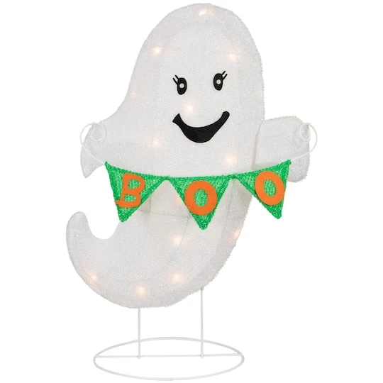 Northlight 25" Lighted LED Ghost With Boo Banner 3 Northlight 25" Lighted LED Ghost With Boo Banner