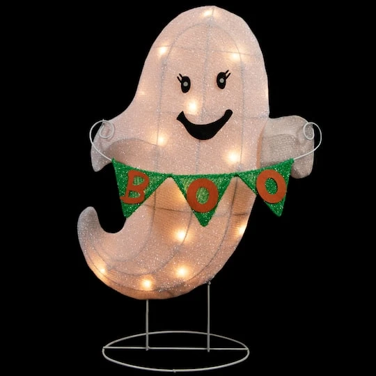 Northlight 25" Lighted LED Ghost With Boo Banner 6 Northlight 25" Lighted LED Ghost With Boo Banner - Image 4