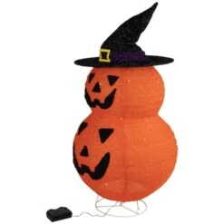 Northlight 34" Jack-O'-Lanterns In Witch's Hat Outdoor Halloween Decoration -Northlight D736655S 3