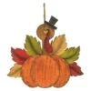 Northlight 12" Turkey With Pumpkin Fall Harvest Hanging Decoration -Northlight D736657S 1