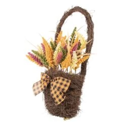 Northlight 22" Autumn Harvest Hanging Basket With Artificial Fall Foliage -Northlight D736660S 3