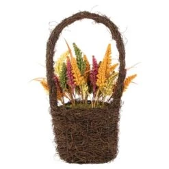Northlight 22" Autumn Harvest Hanging Basket With Artificial Fall Foliage -Northlight D736660S 5