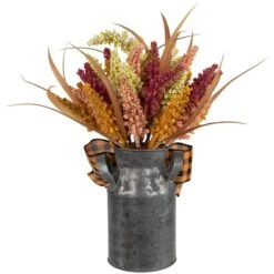 Northlight 18" Autumn Harvest Foliage In Canister Floral Decoration 12 Northlight 18" Autumn Harvest Foliage In Canister Floral Decoration -Northlight D736661S 4