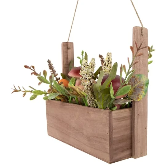 Northlight 19" Mushroom & Foliage Wooden Fall Harvest Hanging Basket 7 Northlight 19" Mushroom & Foliage Wooden Fall Harvest Hanging Basket - Image 5
